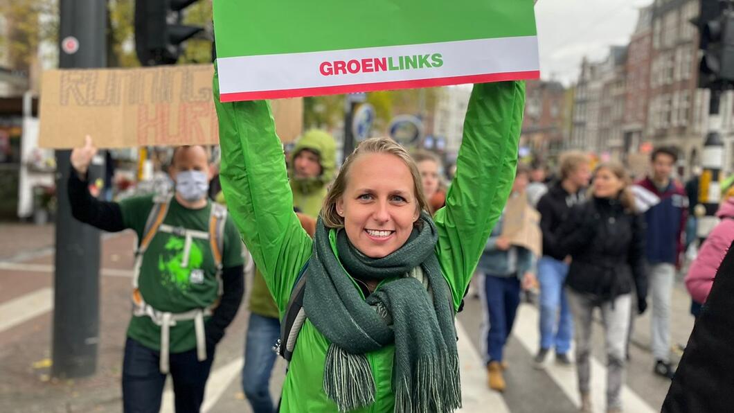Sanne op de klimaatdemonstratie van 6 november 2021