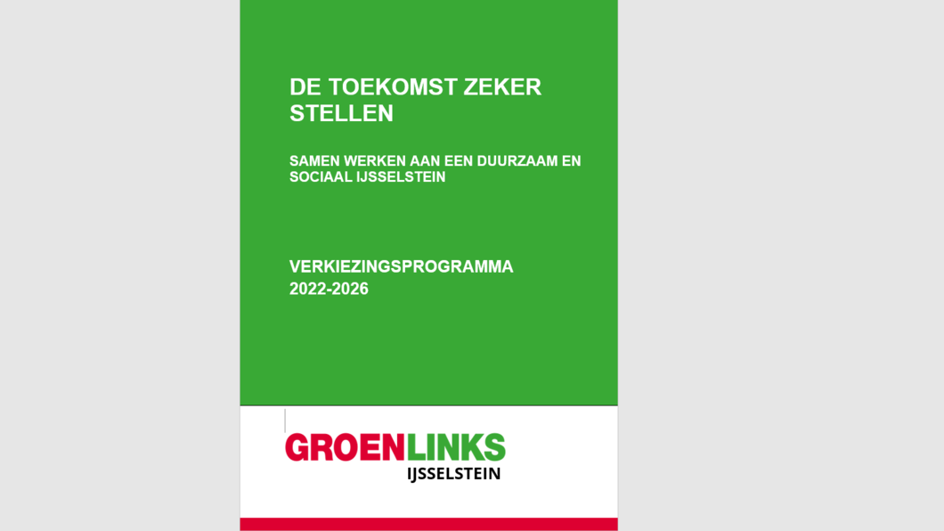 Kaft verkiezingsprogramma GroenLinks 2022-2026
