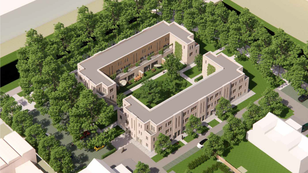 Ontwerptekening appartementencomplex Hitteschild 2-4, Inbo architecten